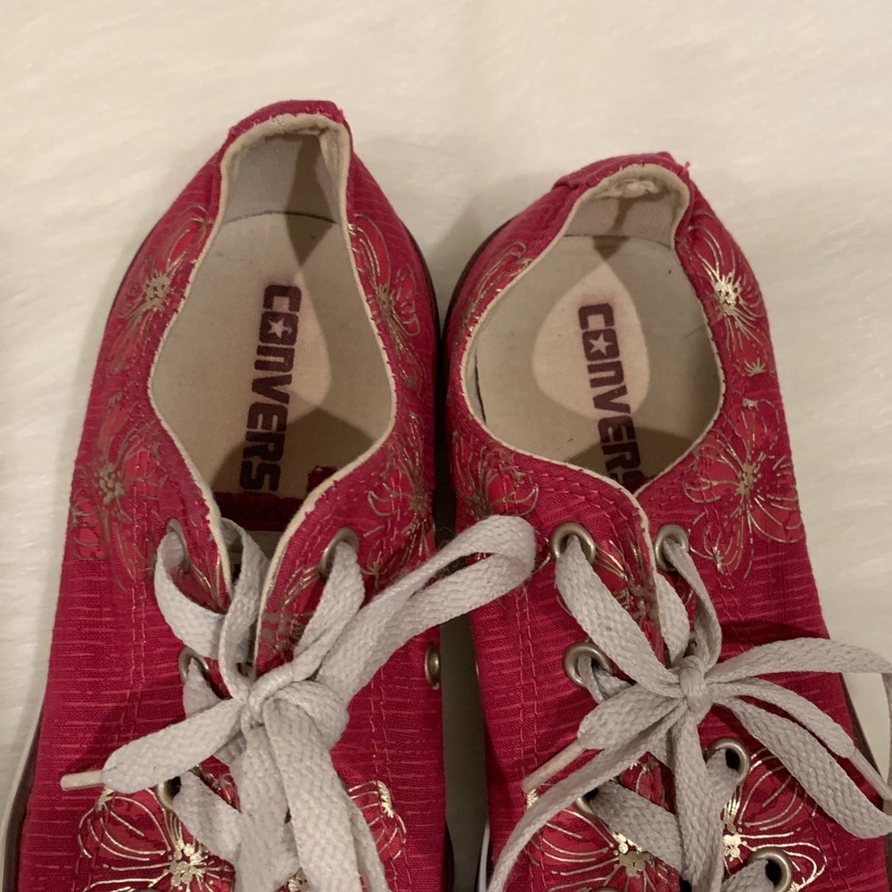 Converse All Star Low Tops Pink Floral Size 6 - Picture 4 of 7